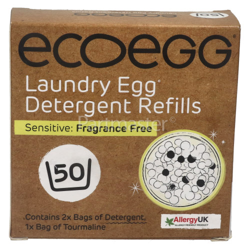 Ecoegg Washing Machine Fragrance Free Laundry Egg Refill Pellets - 50 Washes
