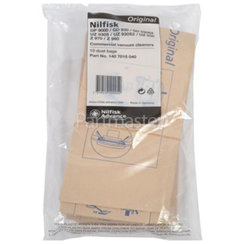 Nilfisk Dust Bag (Pack Of 10)