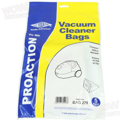 Vacuum Bags X 5 to Fit Tesco Models Vc206 Vc207 for sale online eBay