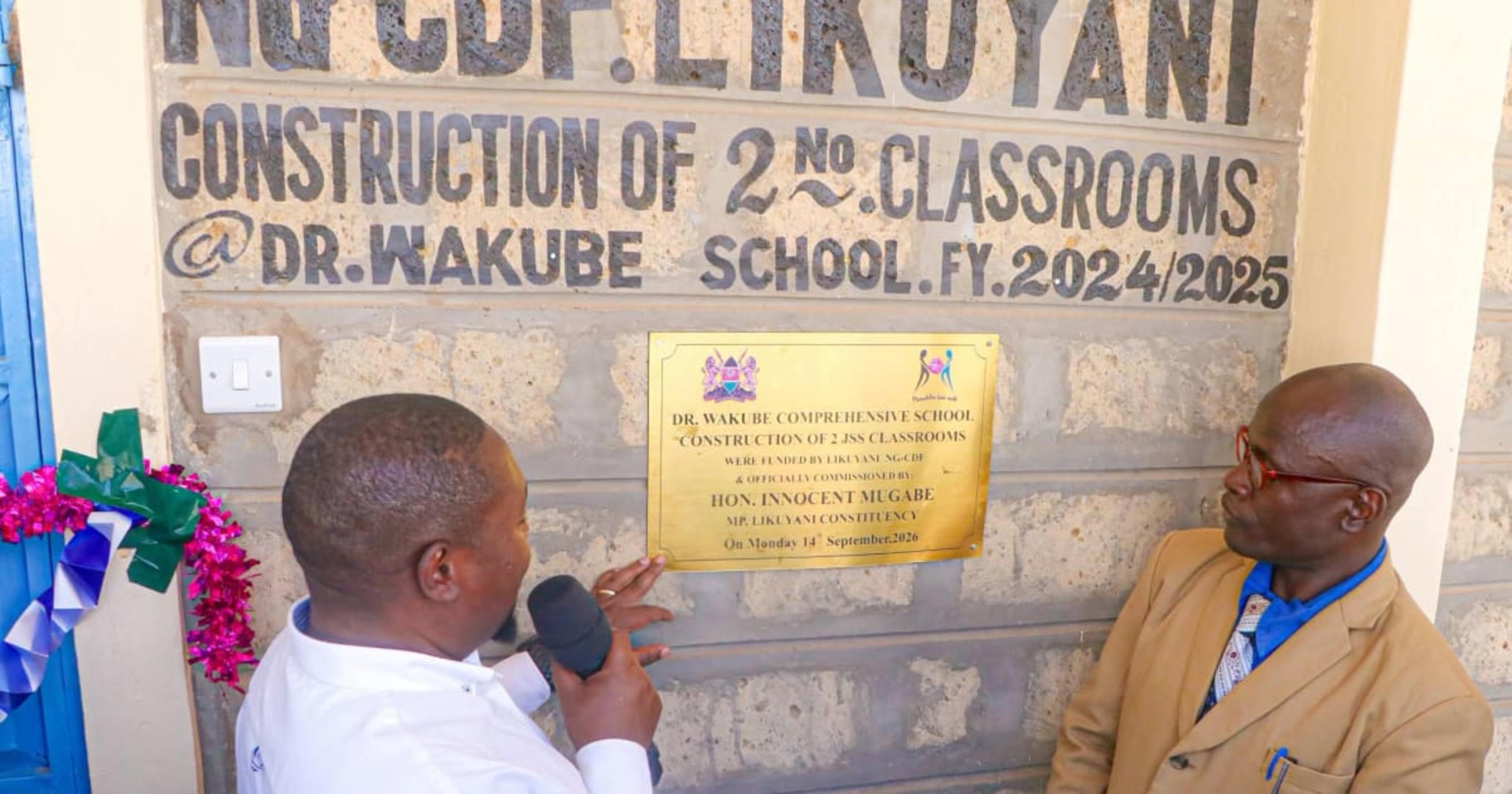 Mugabe Commissions New Classrooms at Two Likuyani Schools