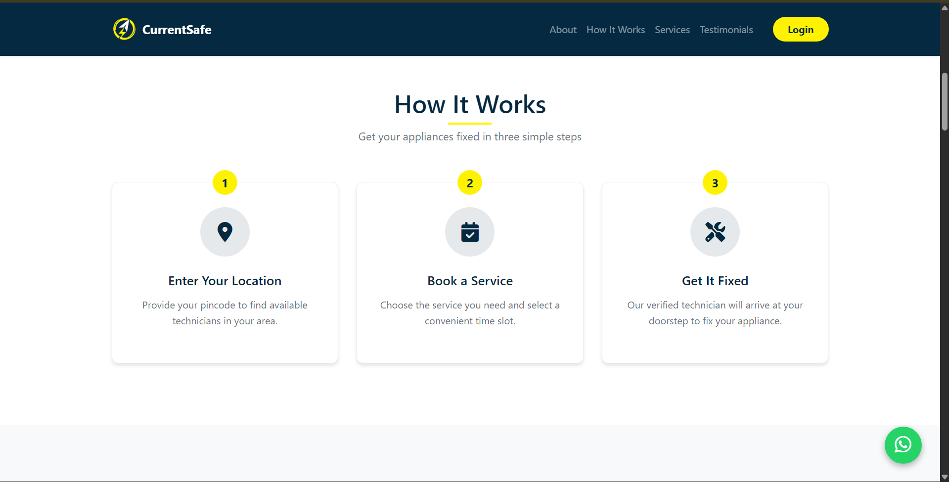 CurrentSafe – Electrical Safety & Smart Booking System screenshot 1