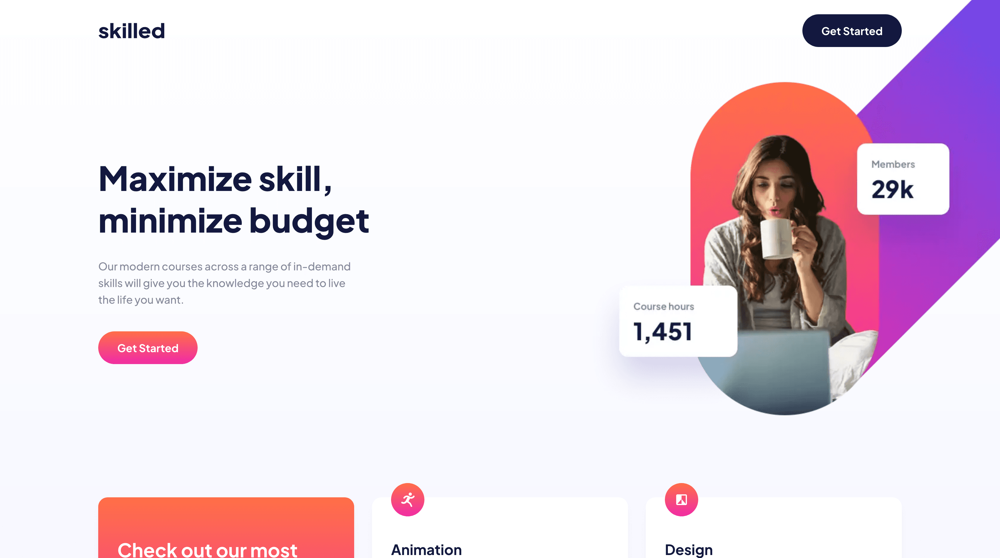 Skilled E-Learning Landing Page