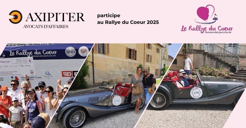 Voitures du Rallye du Cœur et participants réunis pour l’édition 2025, événement solidaire soutenu par AXIPITER.