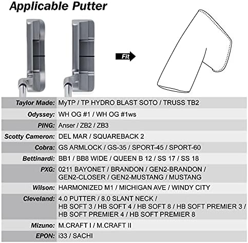 Vue 6 de Mytag Golf Blade Putterkopfabdeckungen