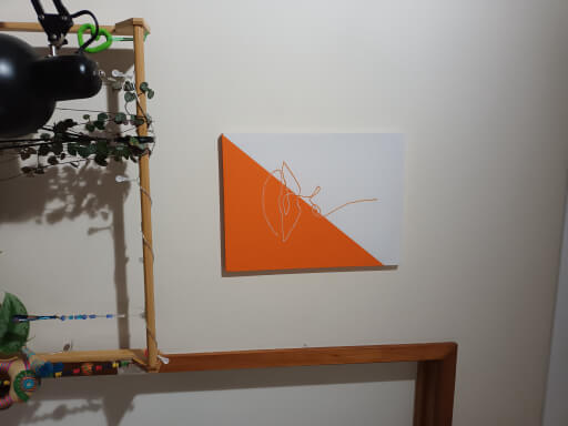 Embroidered painted canvas