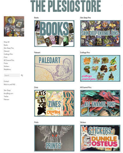 Screenshot of my storenvy storefront