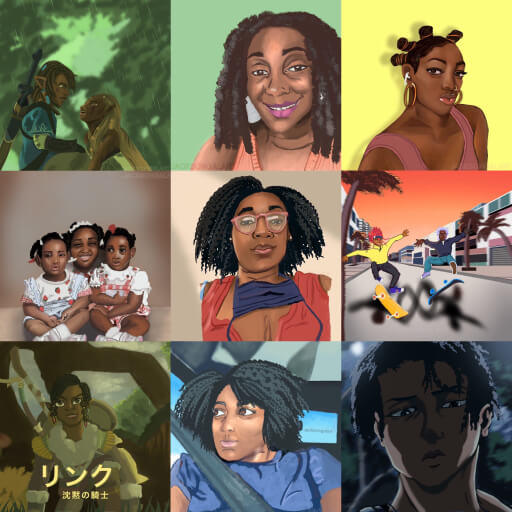 A collage of 9 art pieces I created last year