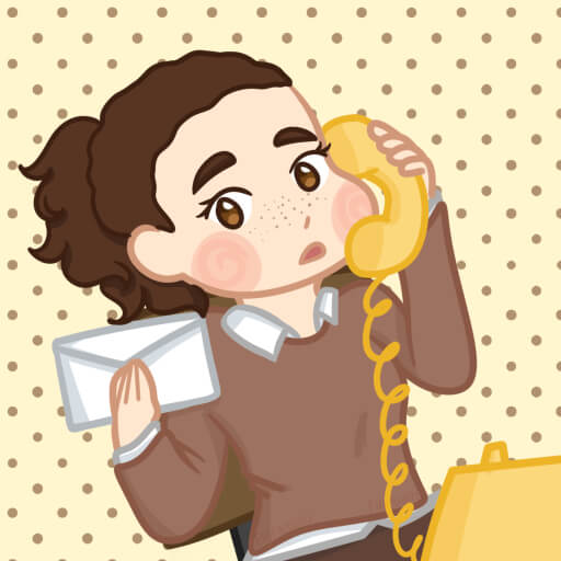 Chibi illustration of the artist, Flor.