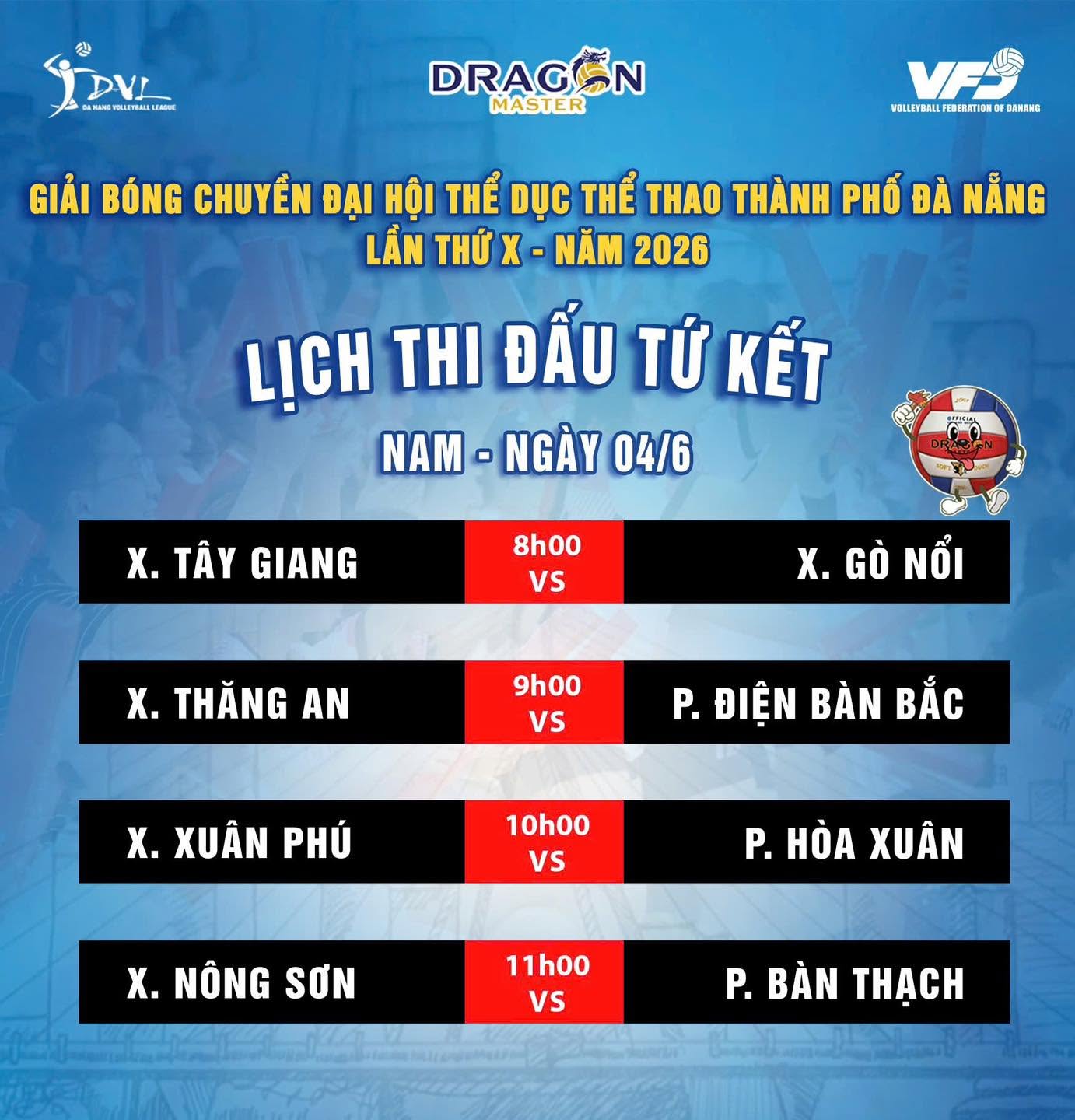 GIẢI BÓNG CHUYỀN ĐẠI HỘI THỂ DỤC THỂ THAO THÀNH PHỐ ĐÀ NẴNG LẦN THỨ X – NĂM 2026 Schedule - Image 1