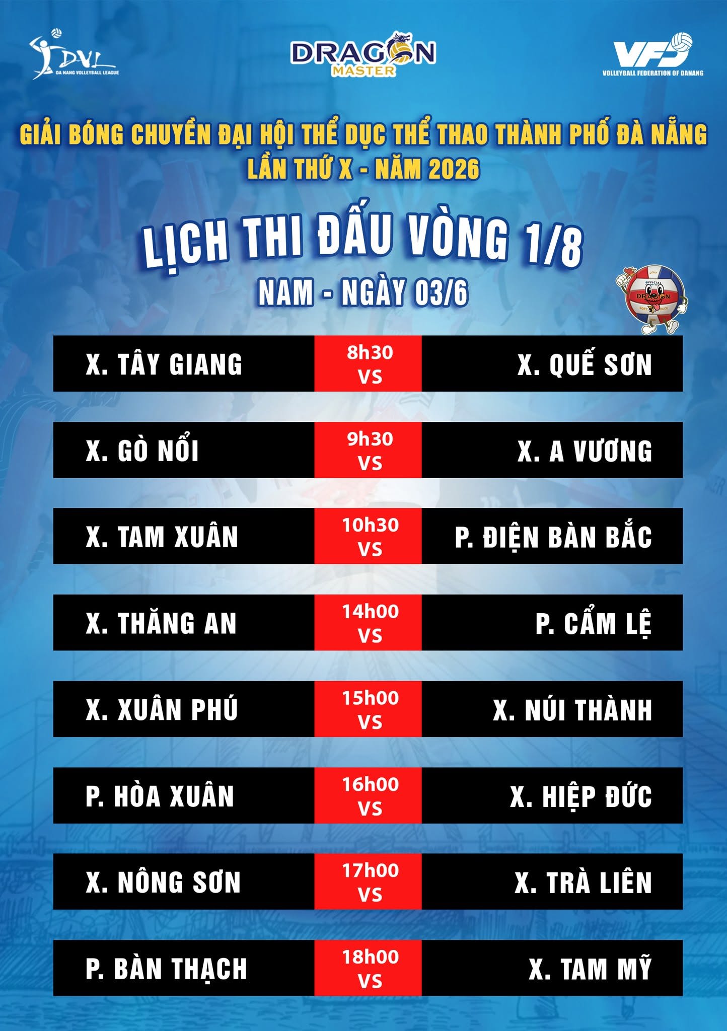 GIẢI BÓNG CHUYỀN ĐẠI HỘI THỂ DỤC THỂ THAO THÀNH PHỐ ĐÀ NẴNG LẦN THỨ X – NĂM 2026 Schedule - Image 2