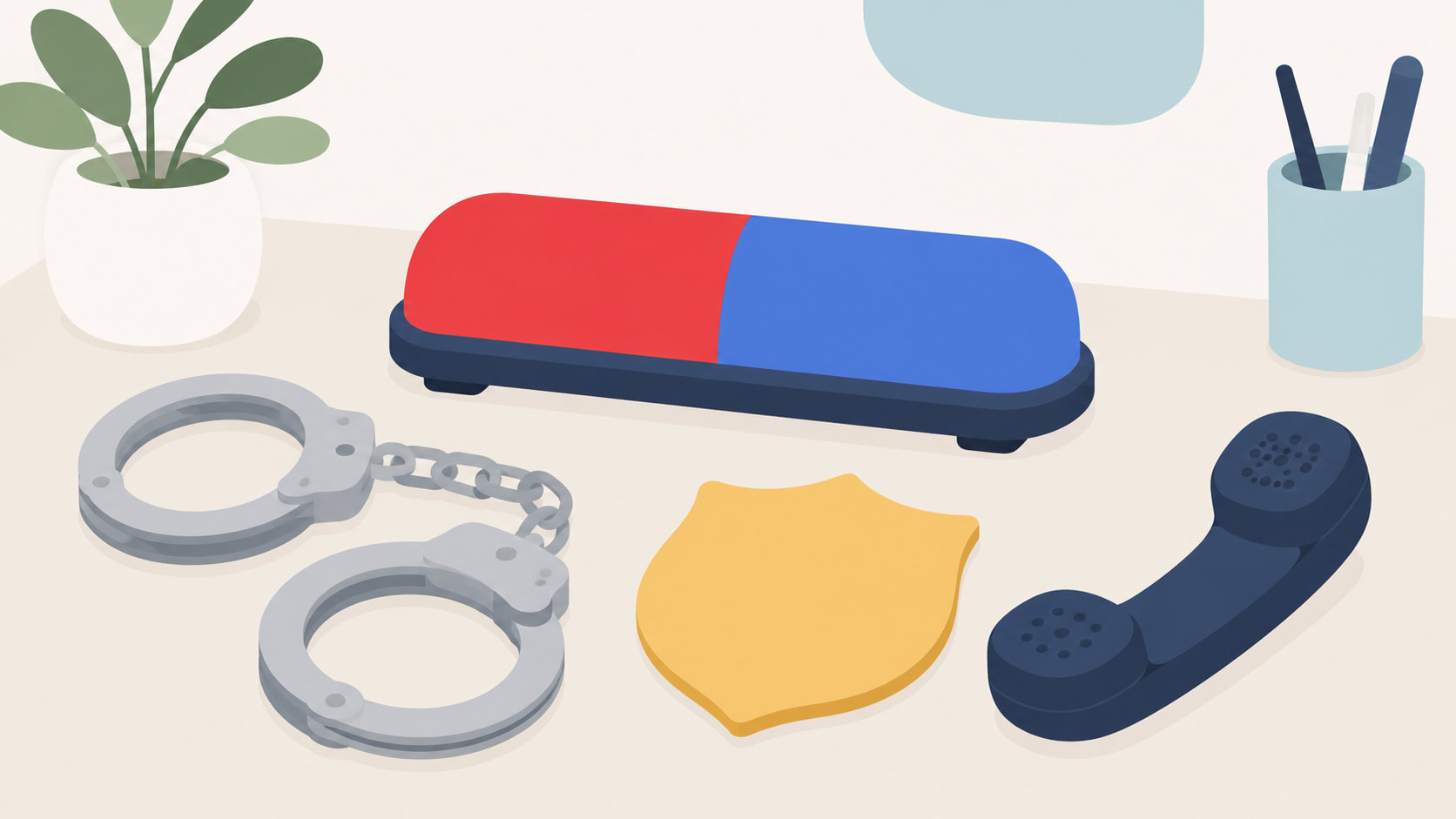 Handcuffs and police lights illustrating what to do if arrested in Mississippi