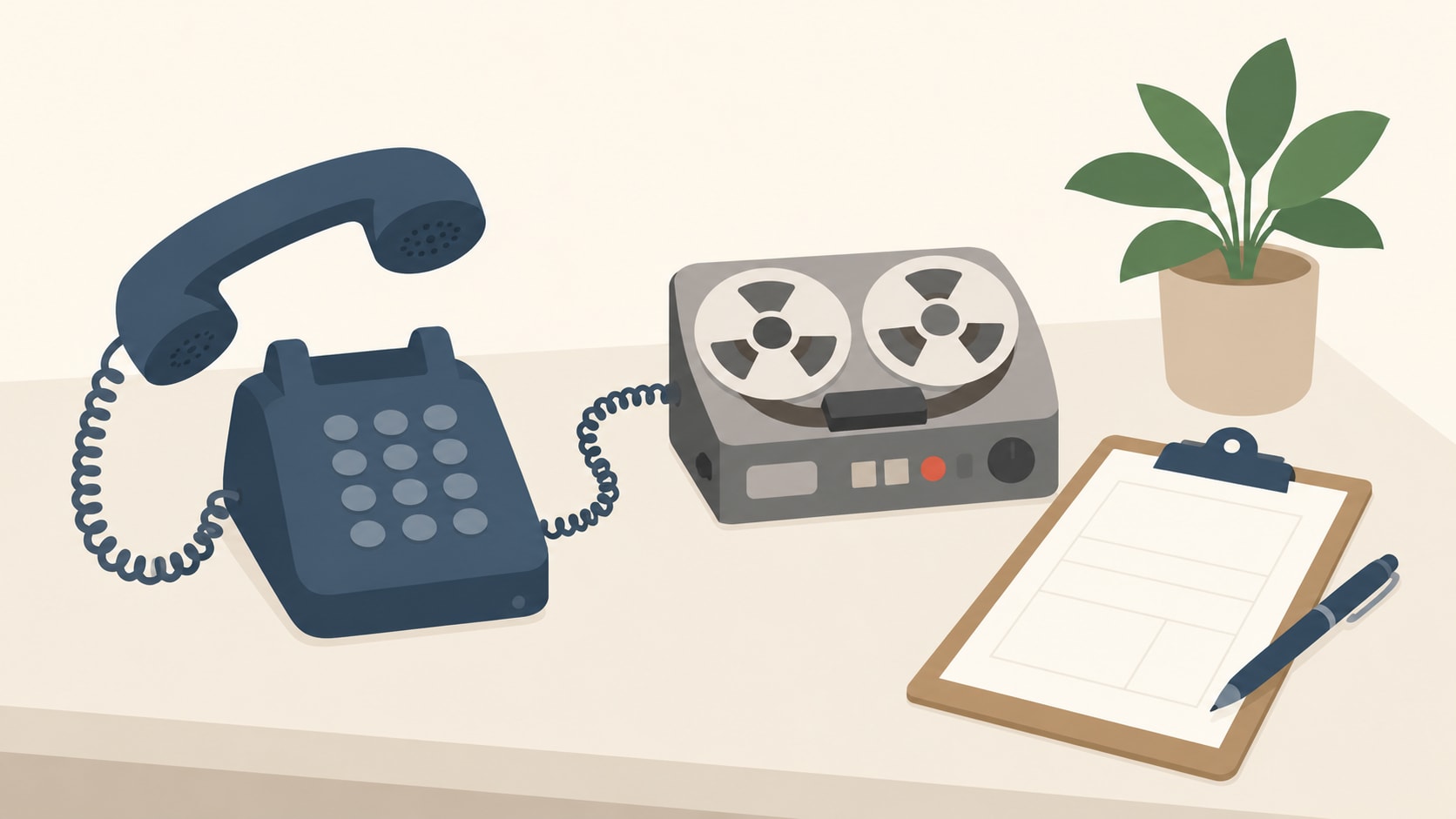 Telephone and recording device illustrating an insurance adjuster recorded statement in Mississippi