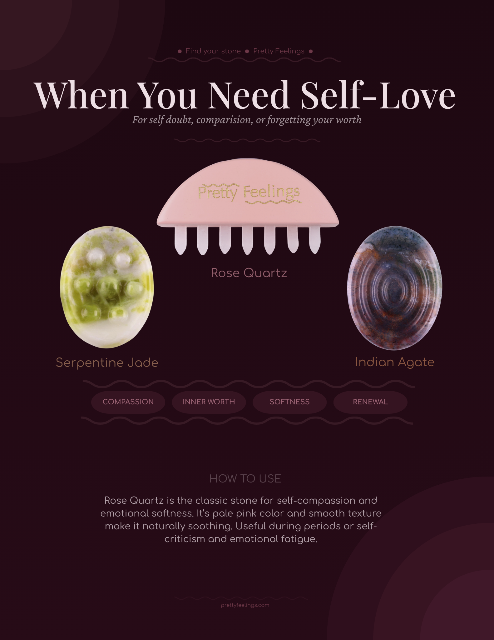 When you need self-love — Serpentine Jade, Rose Quartz, Indian Agate