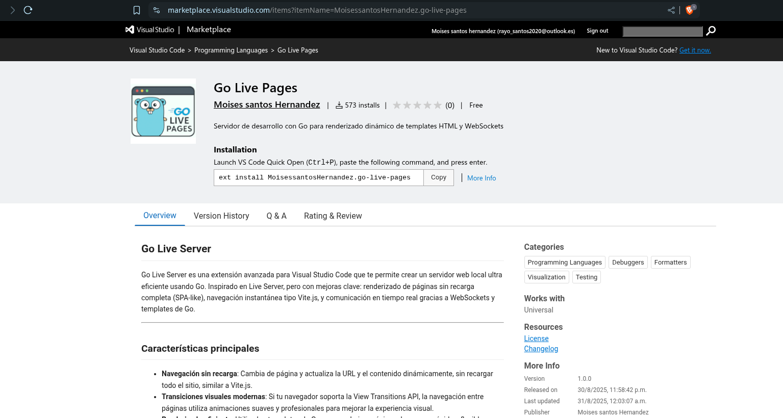 Go Live Pages captura de pantalla 2