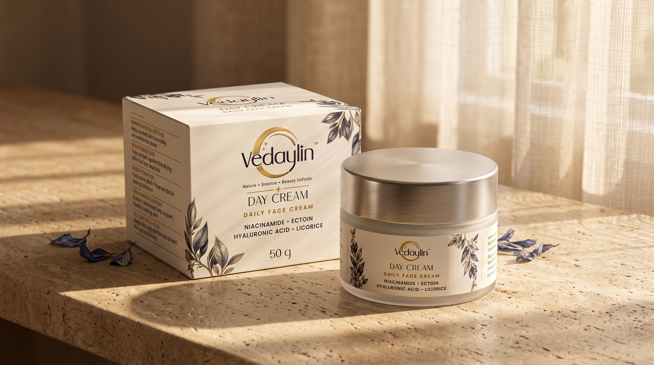 Vedaylin brand identity, packaging & web app exhibit 1