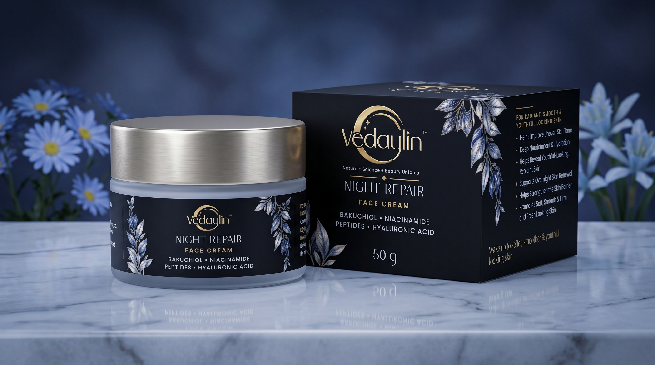 Vedaylin brand identity, packaging & web app exhibit 2