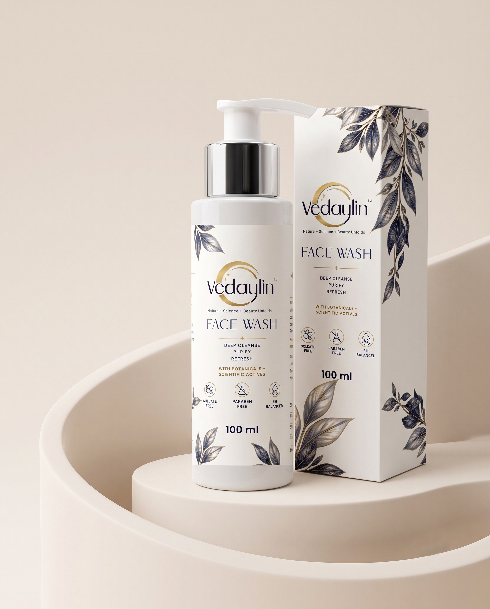 Vedaylin brand identity, packaging & web app exhibit 3