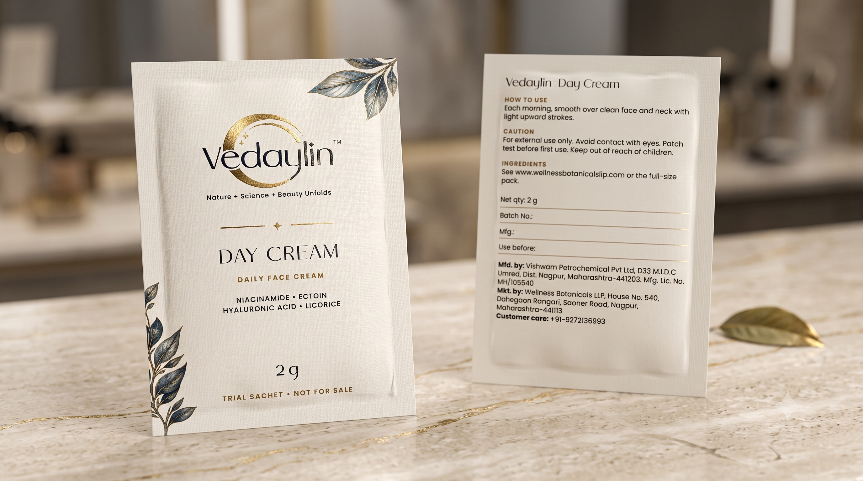 Vedaylin brand identity, packaging & web app exhibit 6