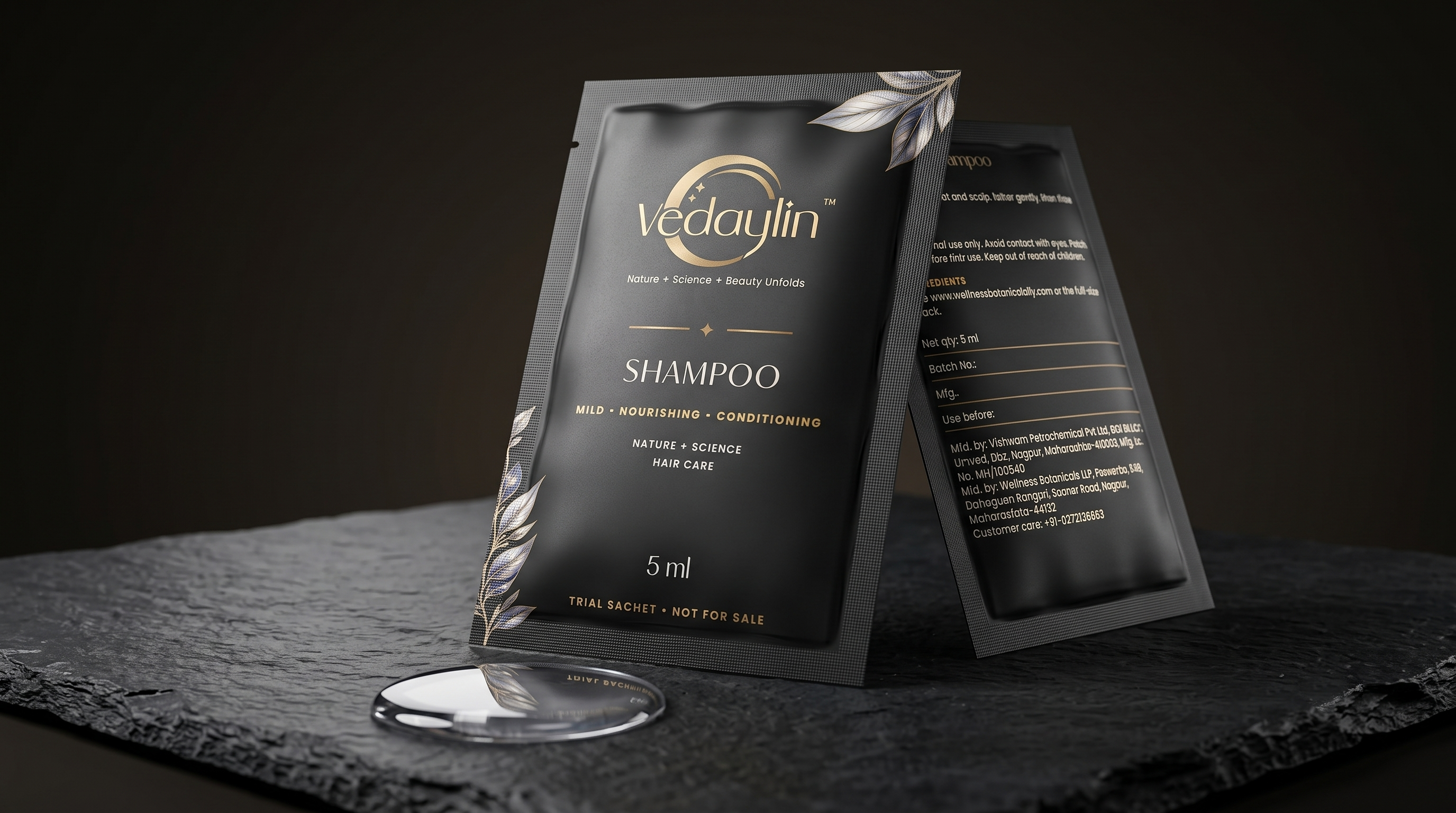 Vedaylin brand identity, packaging & web app exhibit 7