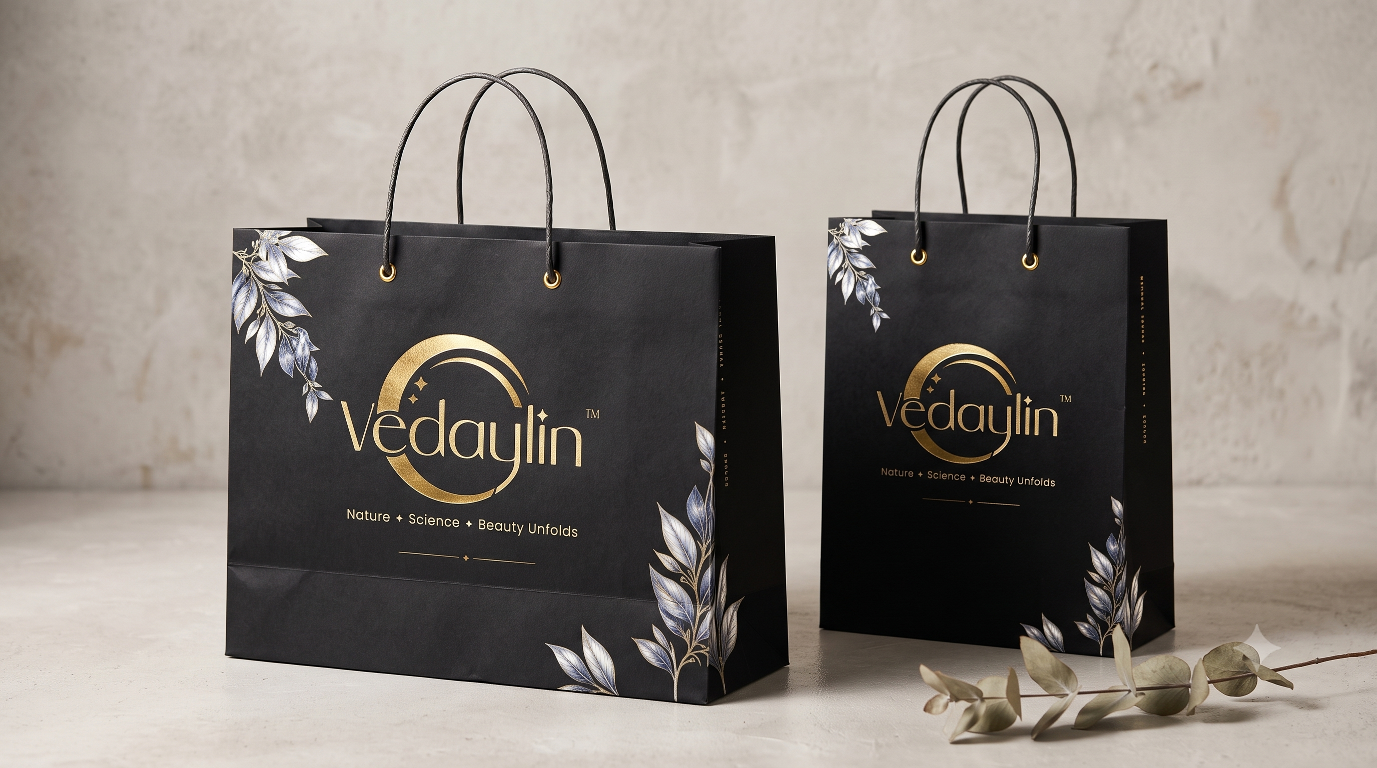 Vedaylin brand identity, packaging & web app exhibit 9