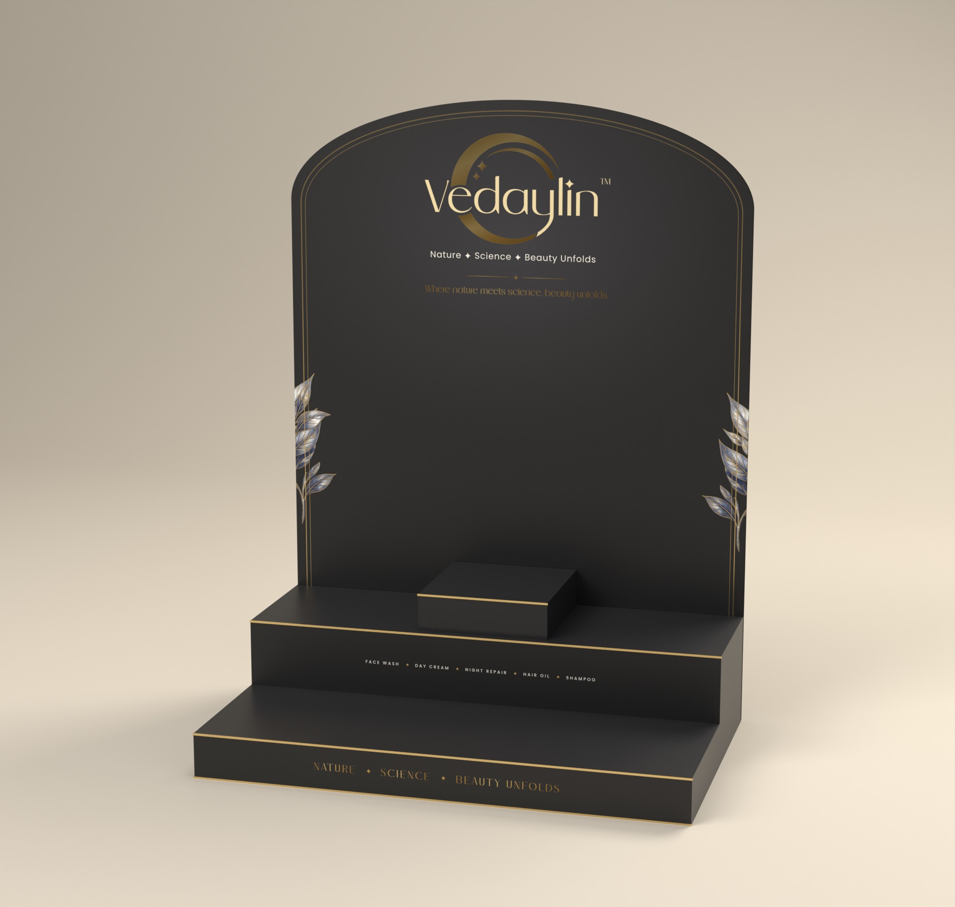 Vedaylin brand identity, packaging & web app exhibit 10