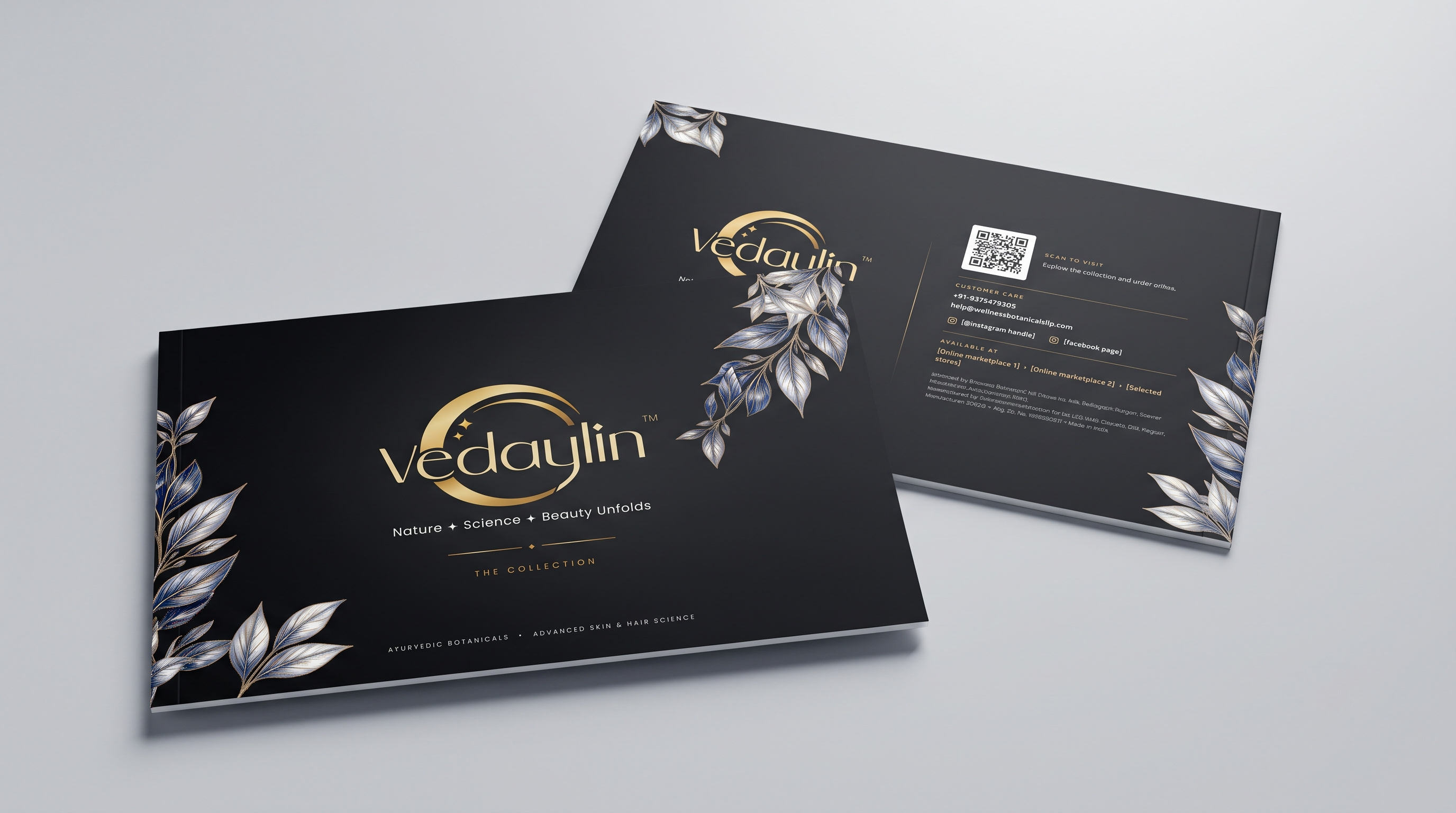 Vedaylin brand identity, packaging & web app exhibit 12