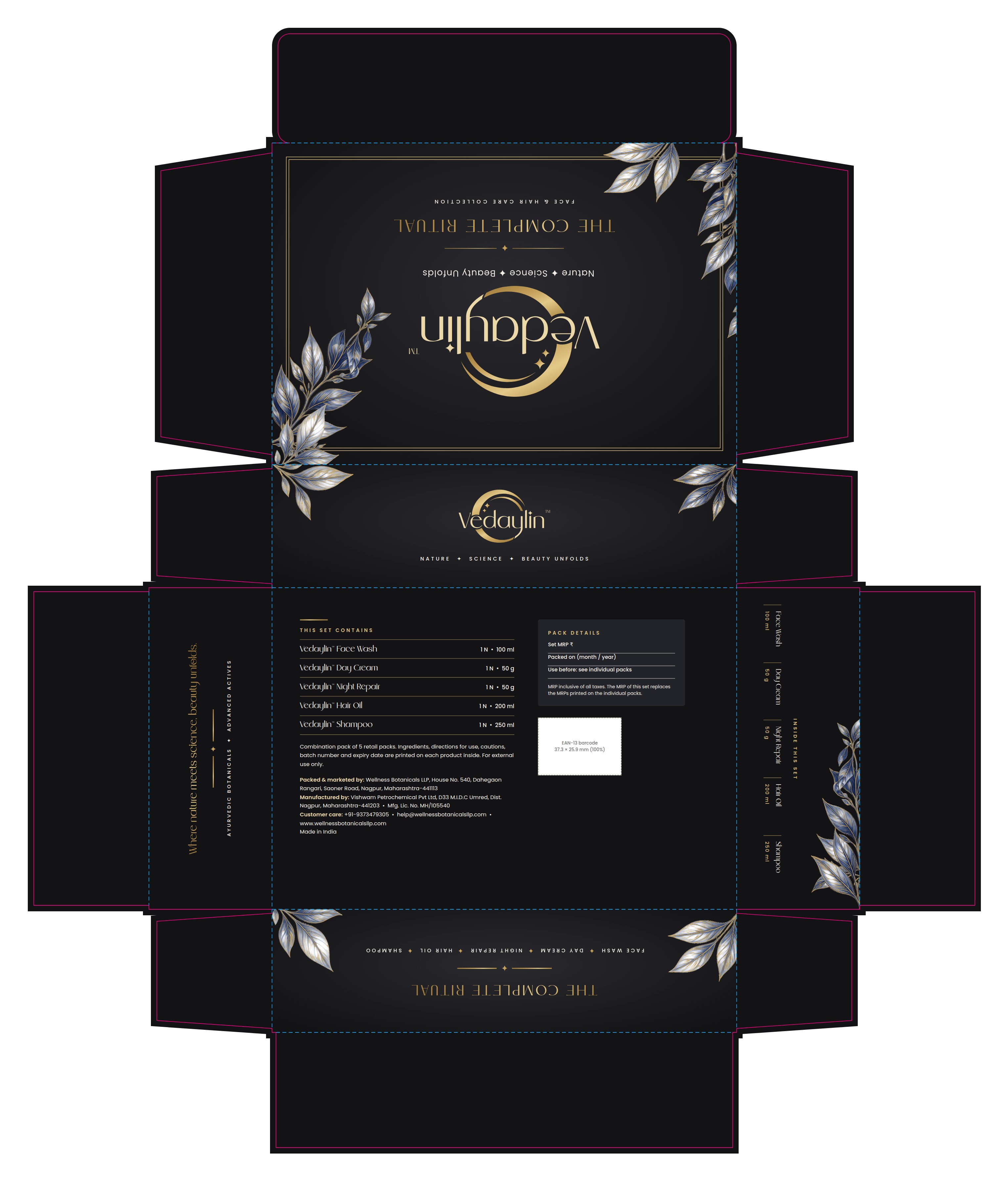 Vedaylin brand identity, packaging & web app exhibit 15