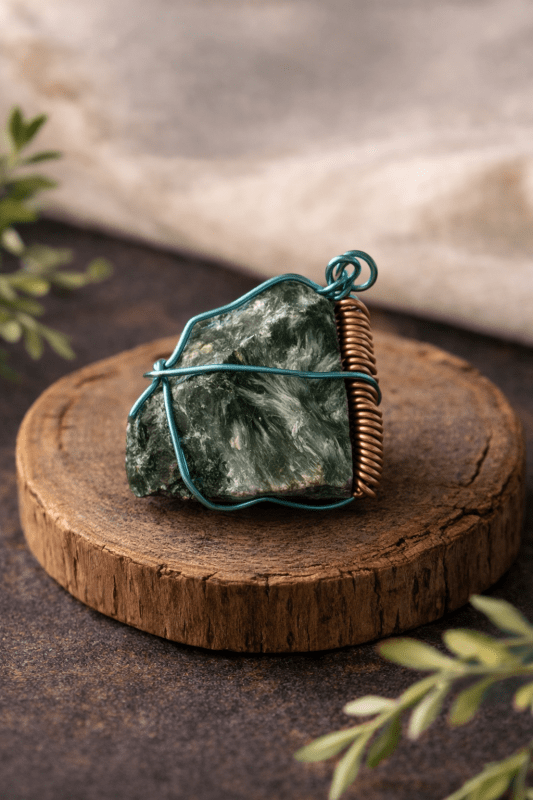 Seraphinite Wrapped Pendant