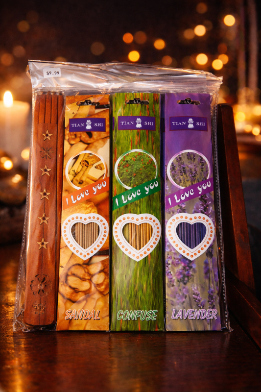 Tian Shi “I Love You” Incense Gift Set Sandal, Confuse & Lavender
