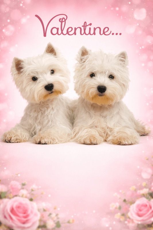 Valentine Puppy Love Greeting Card