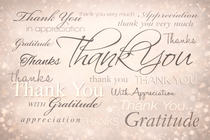 Elegant Thank You & Gratitude Greeting Card