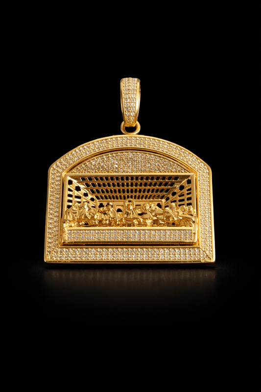 Gold-Tone Moissanite  Last Supper Pendant