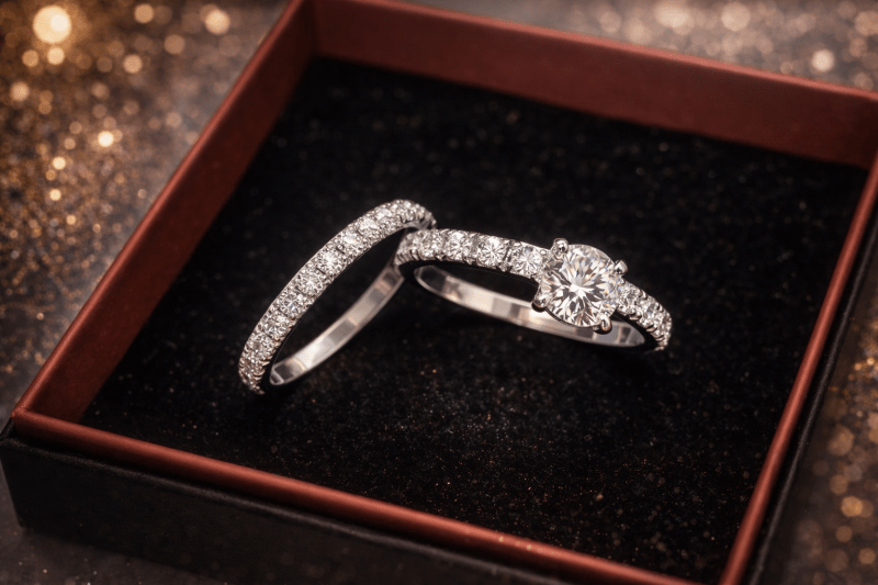 Mossianite Bridal Ring Set