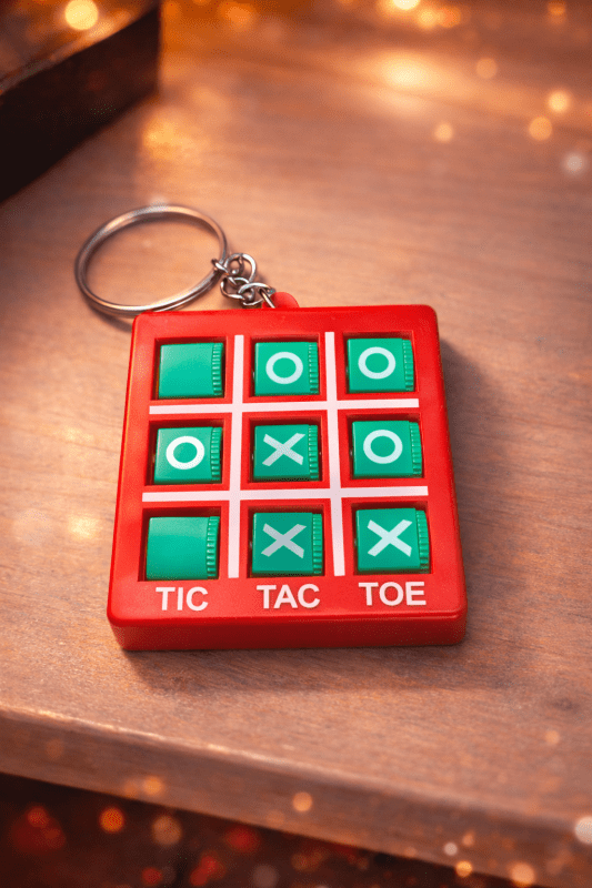 Red Tic Tac Toe Key Chain