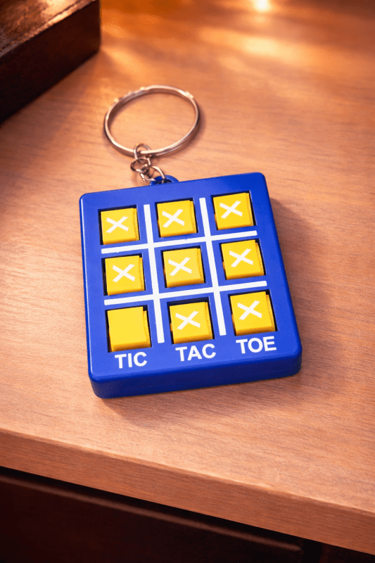 Blue Tic Toe Key Chain