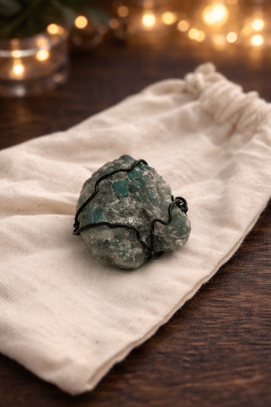 Raw Emerald Natural Wrapped Ston