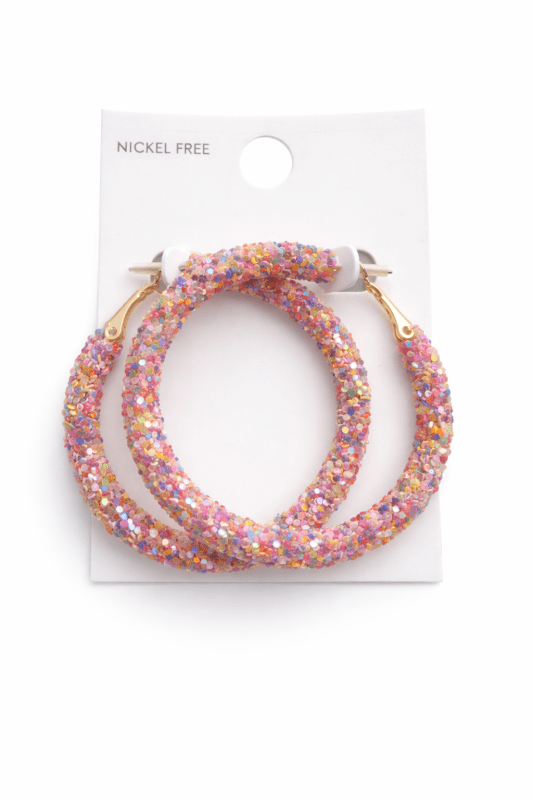 Confetti Sparkle Hoop Earings