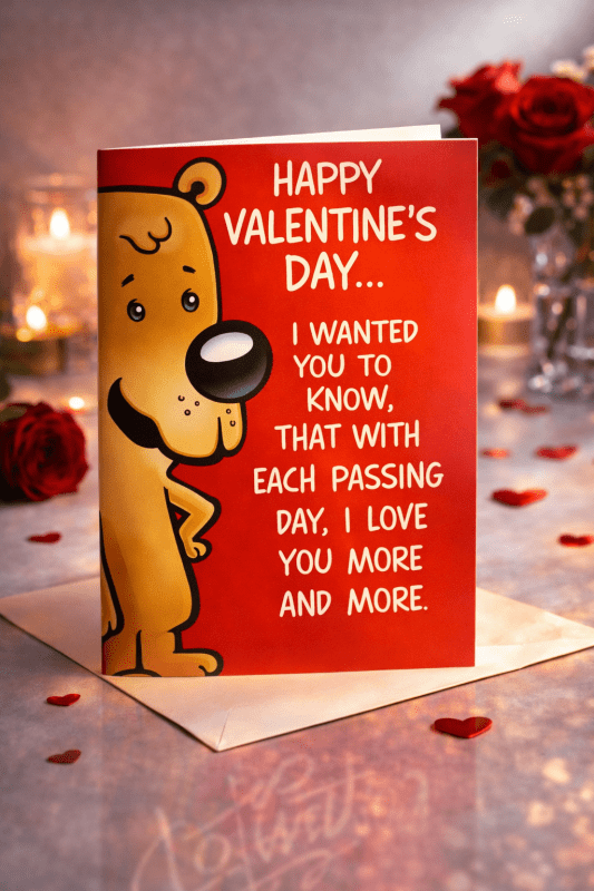 Happy  Valentines Day--Sweet Puppy Message