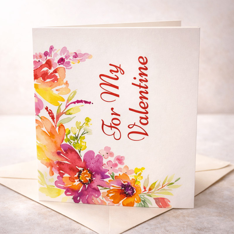 For My Valentine Watercolor Floral