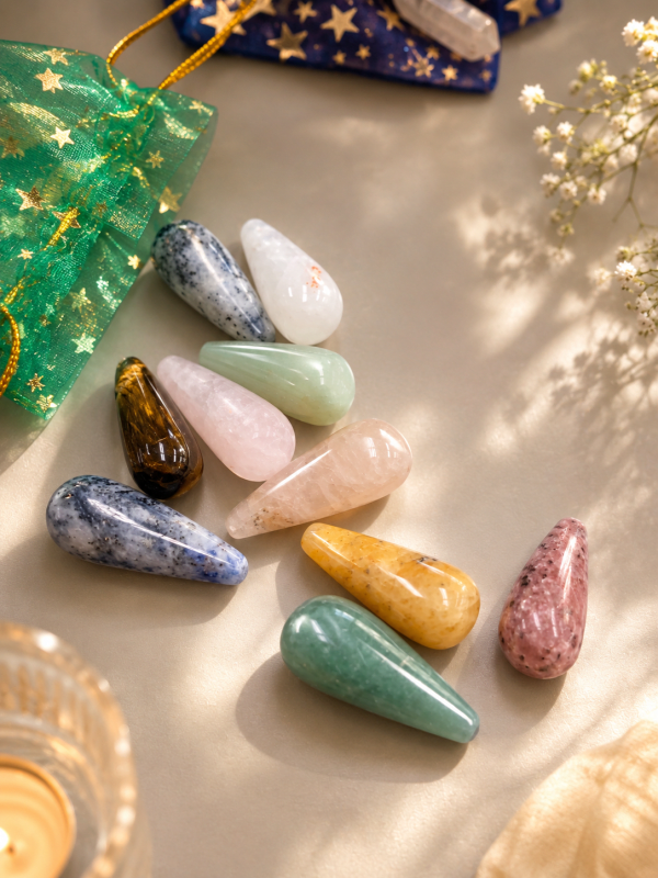 Natural Gemstone Teardrop Pendants (Bag of 10)