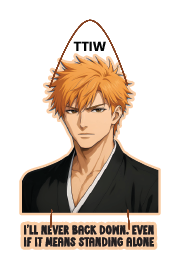 i'll never back down even if it means standing aloke