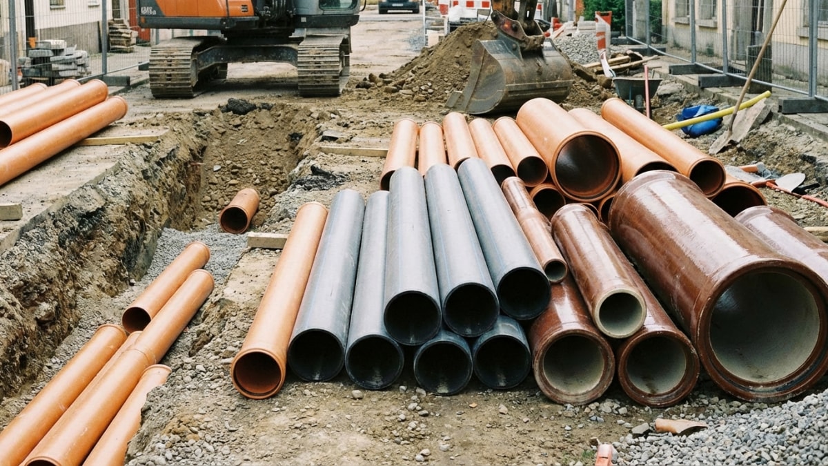 Materialen voor riolering - PVC, PE en gres buizen