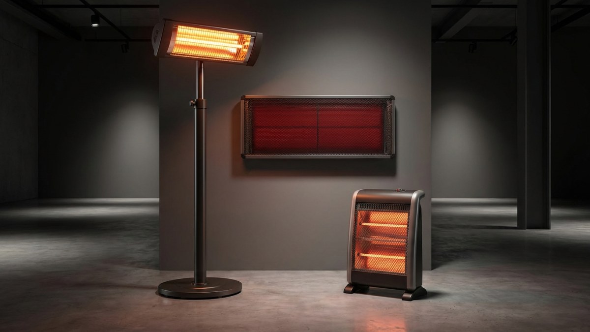 Types infrarood kachels - halogeen, carbon en staand model