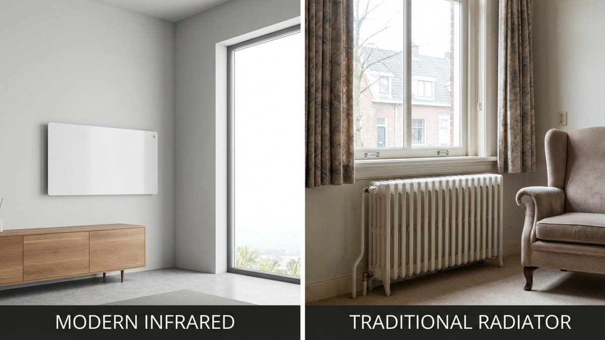 Infrarood verwarming versus CV radiator vergelijking