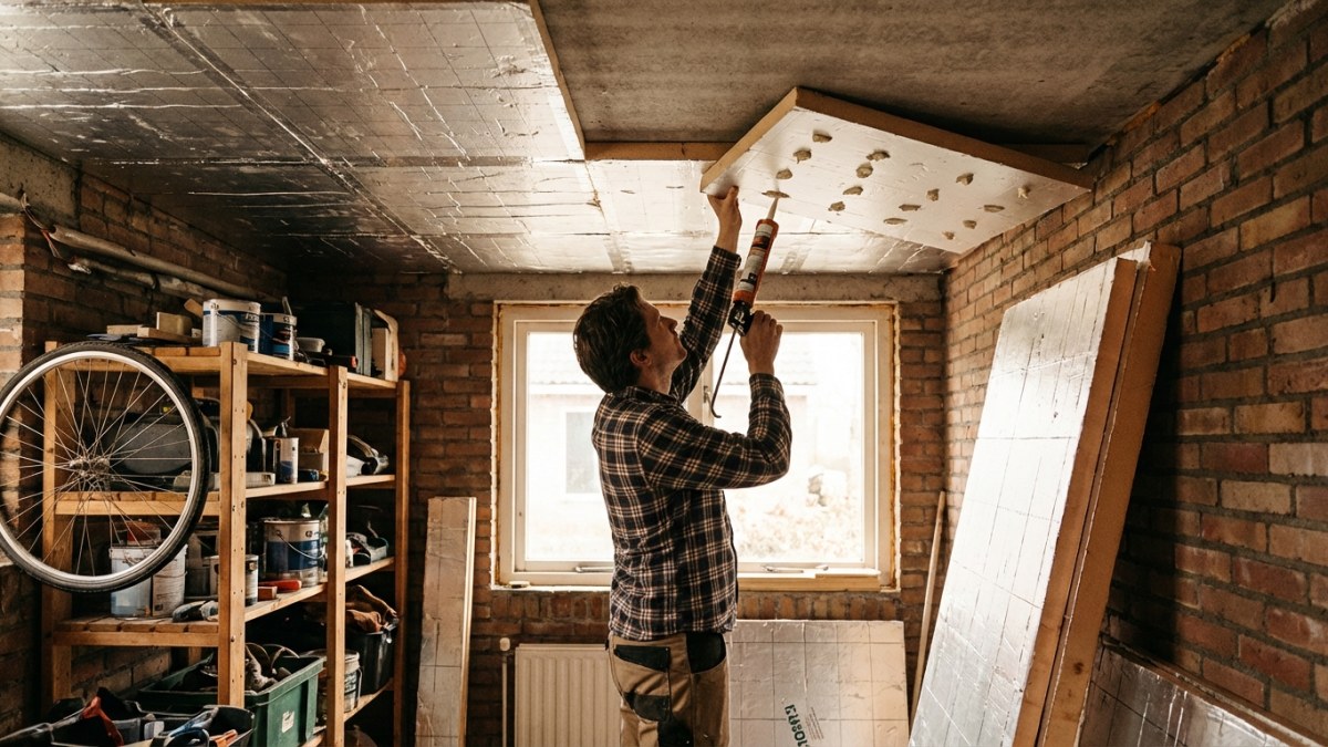 PIR isolatieplaten tegen plafond voor snelle isolatie