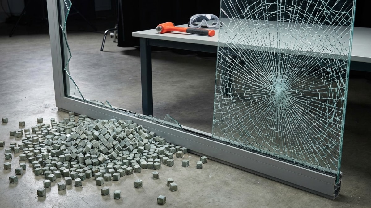 Veiligheidsglas - gehard glas versus gelaagd glas bij breuk