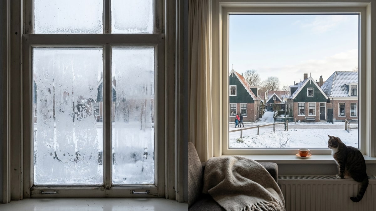 HR++ glas voorkomt condensatie en koudebruggen