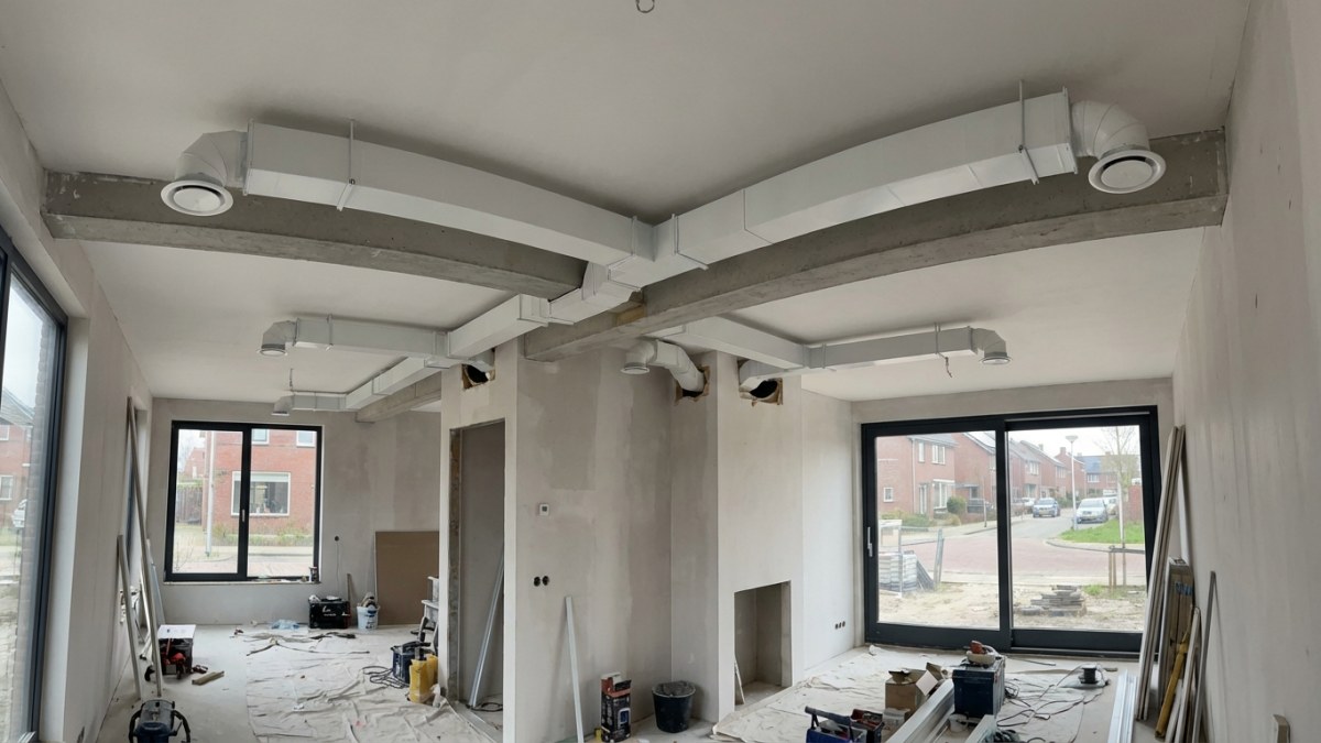 WTW ventilatiekanalen door de woning - toevoer en afvoer leidingen