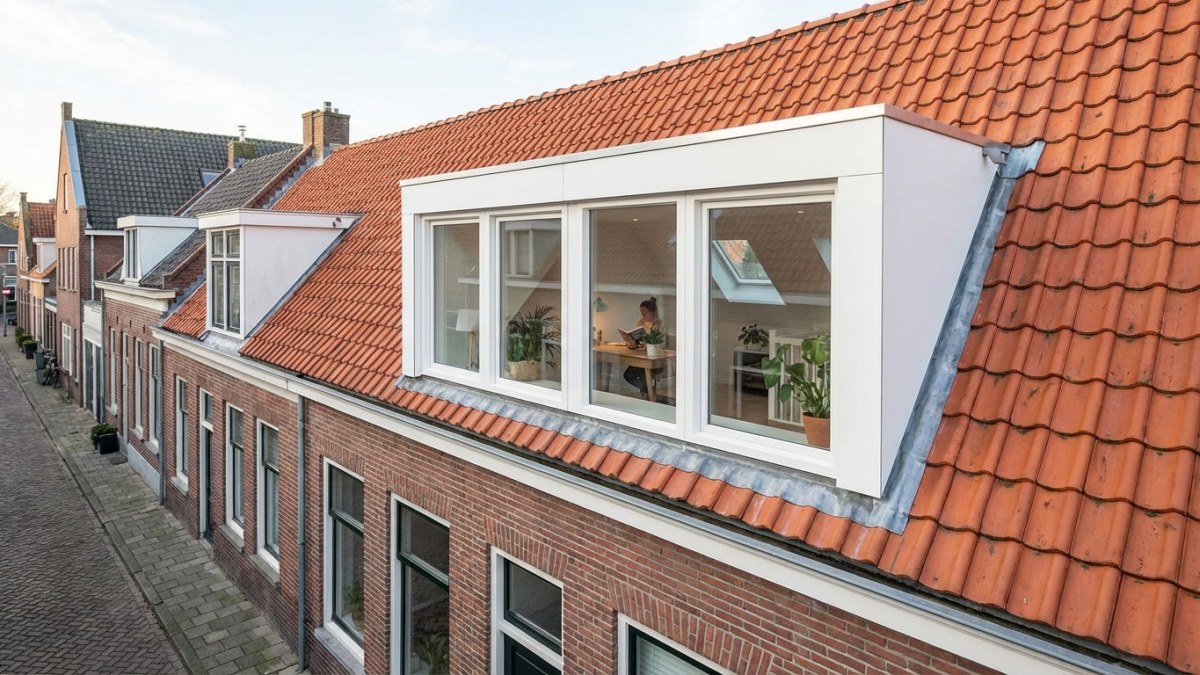 Afgewerkte dakkapel - extra woonruimte op zolder