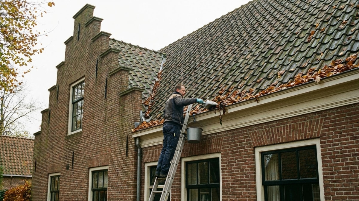 Dakgoten reinigen als onderdeel van dakonderhoud